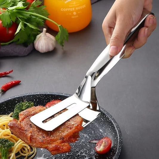 Double-Sided Stainless Steel Kitchen Tong - Your All-in-One Kitchen & Grill Tool