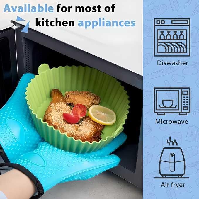 Air Fryer Silicone Baking Tray Reusable Mold